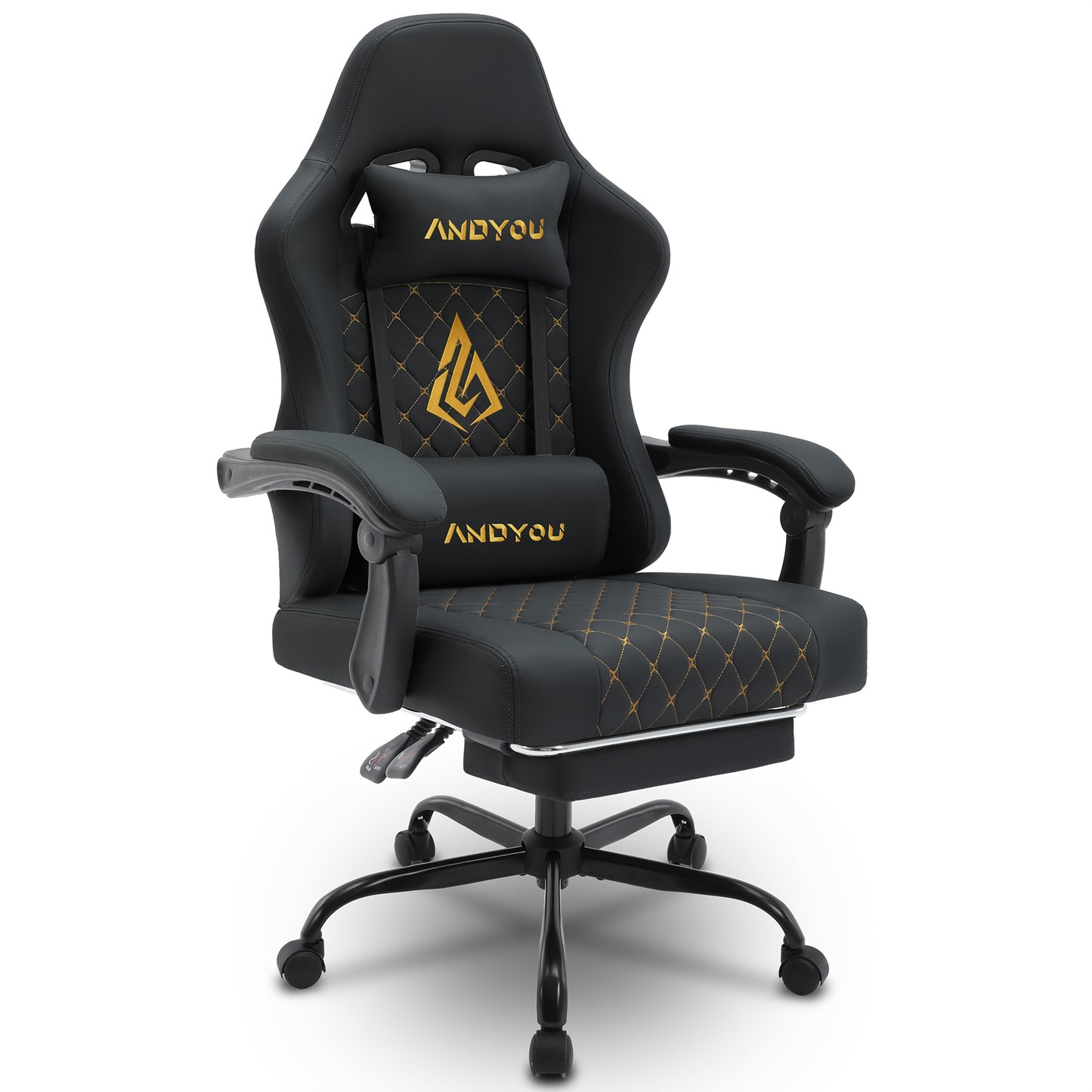 ANDYOU Ergonomischer Gamingstuhl mit Fußablage