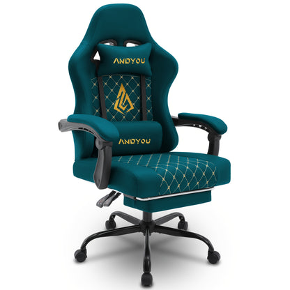 ANDYOU Ergonomischer Gamingstuhl mit Fußablage