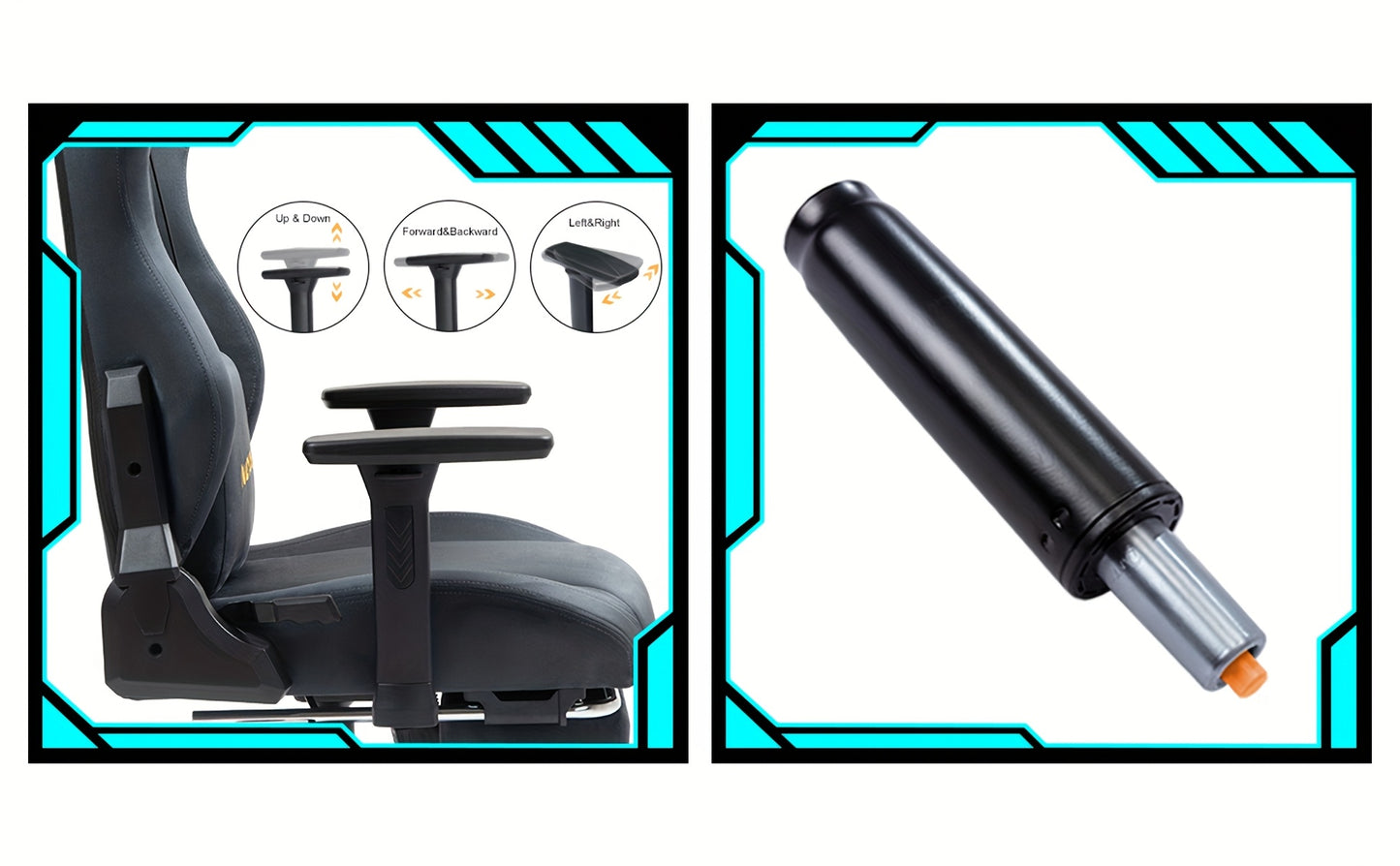 ANDYOU Ergonomischer Gamingstuhl mit Fußablage