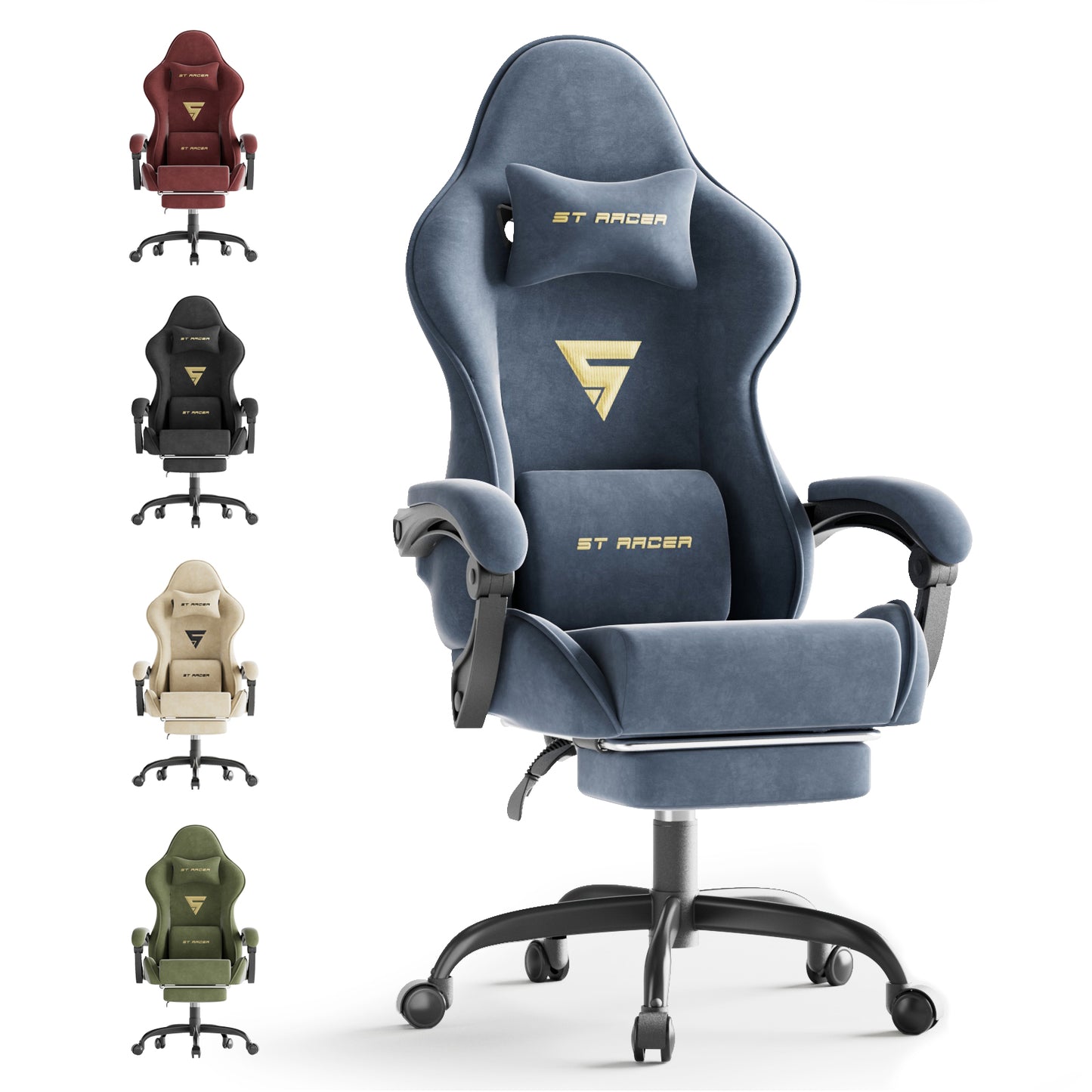 STGAMING Ergonomischer Büro- und Gaming-Stuhl mit Fußablage