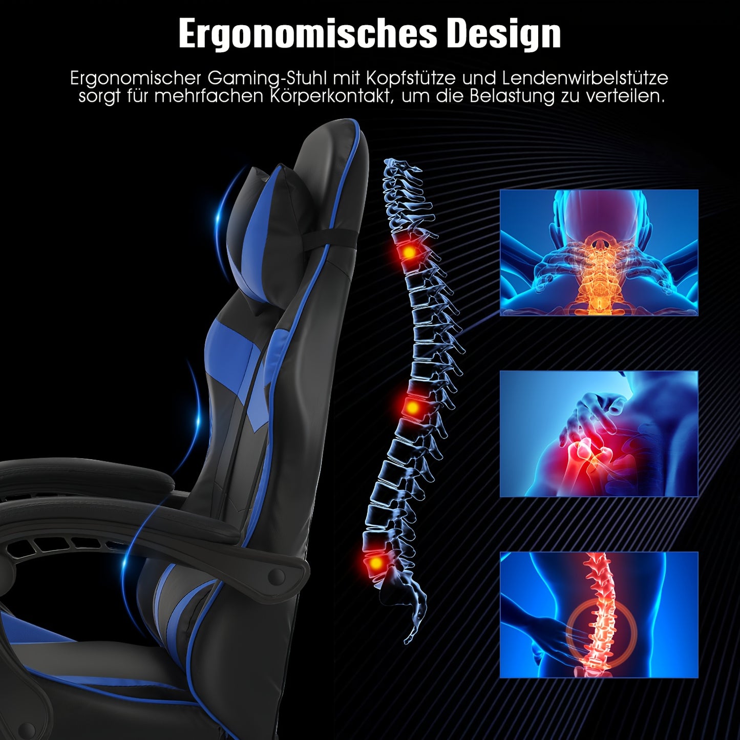 Ergonomischer Gamingstuhl, Schreibtischstuhl