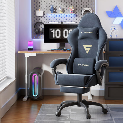 STGAMING Ergonomischer Büro- und Gaming-Stuhl mit Fußablage